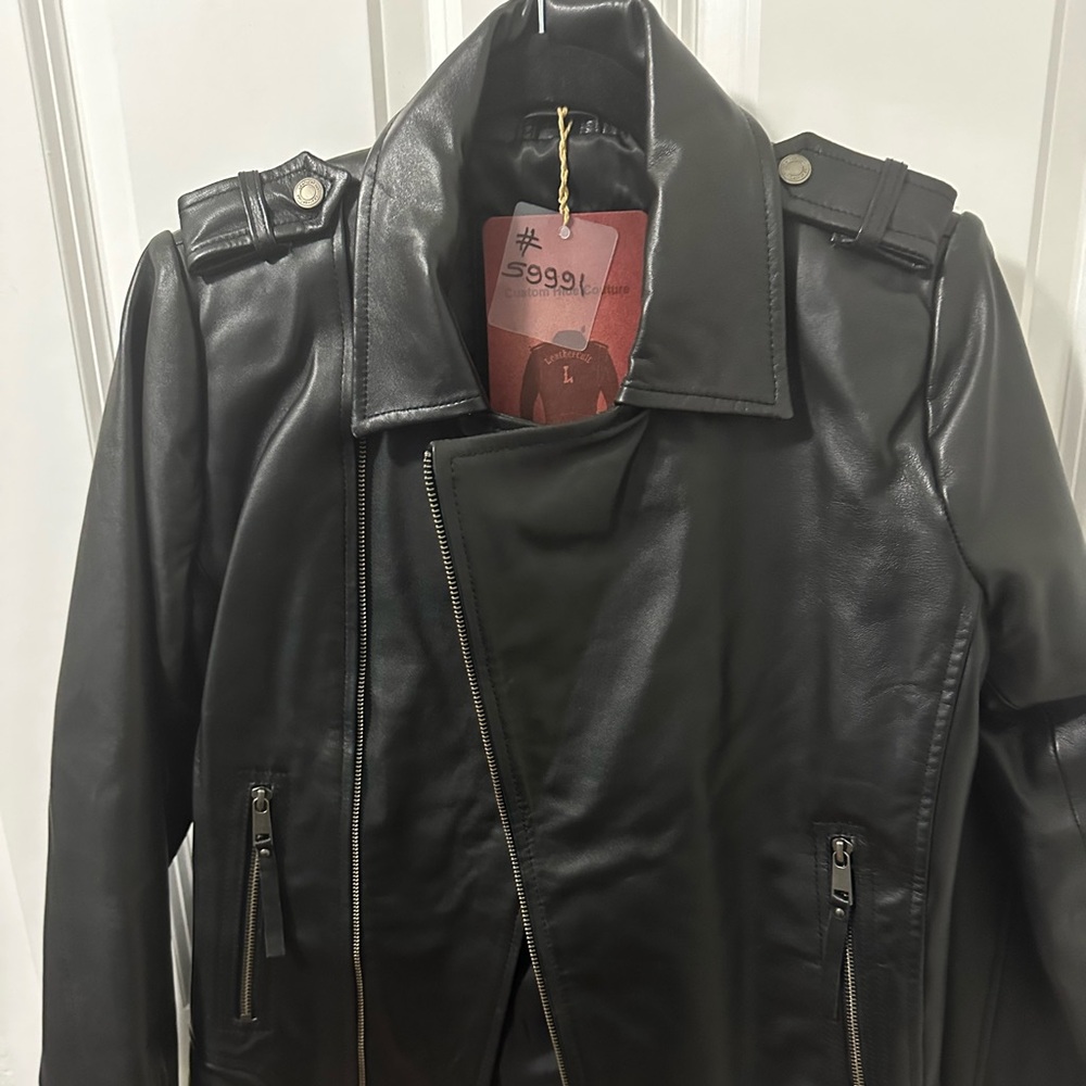 Ladies Jennifer Aniston Black Leather Jacket